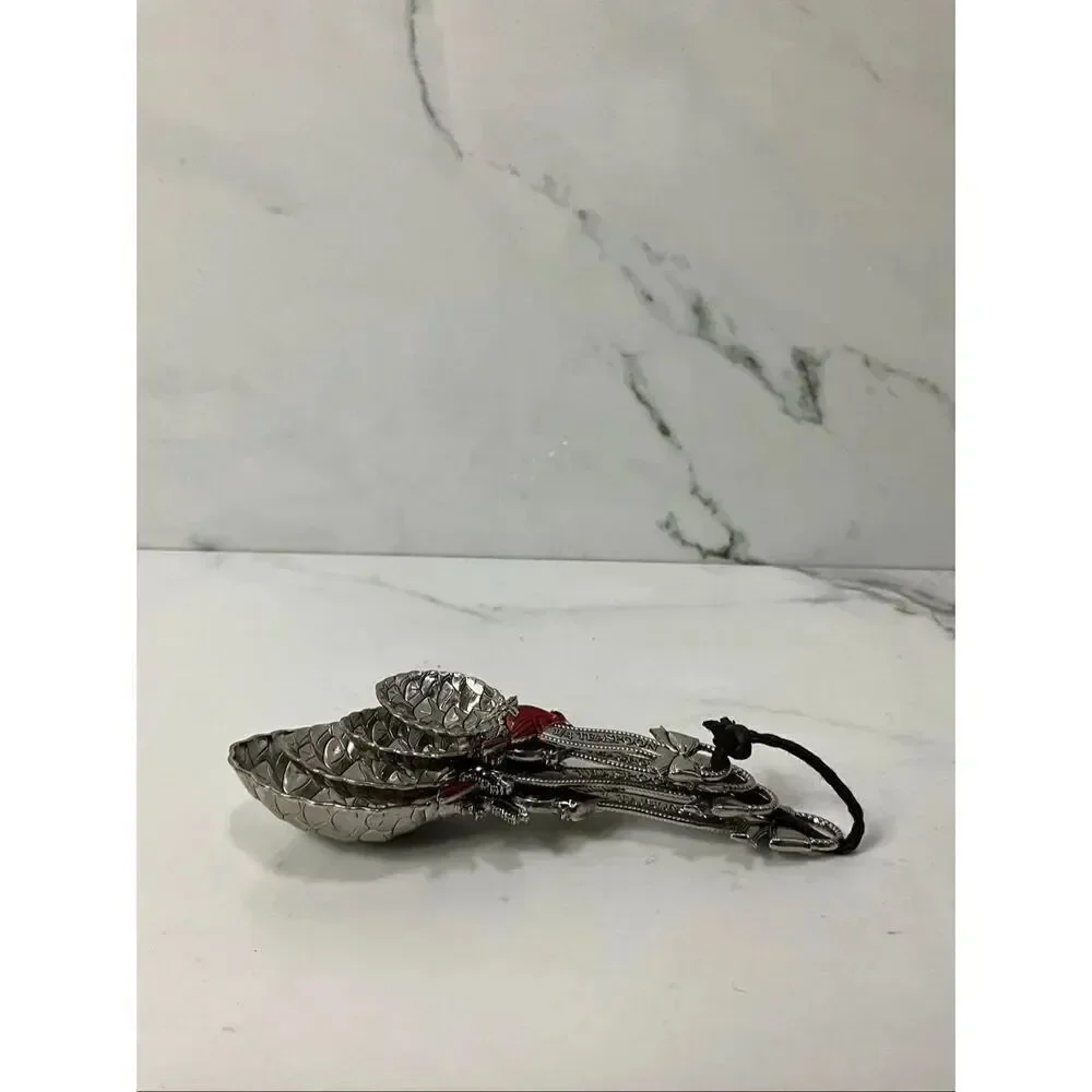 GANZ Red Cardinal and Pinecone Measuring Spoon Set